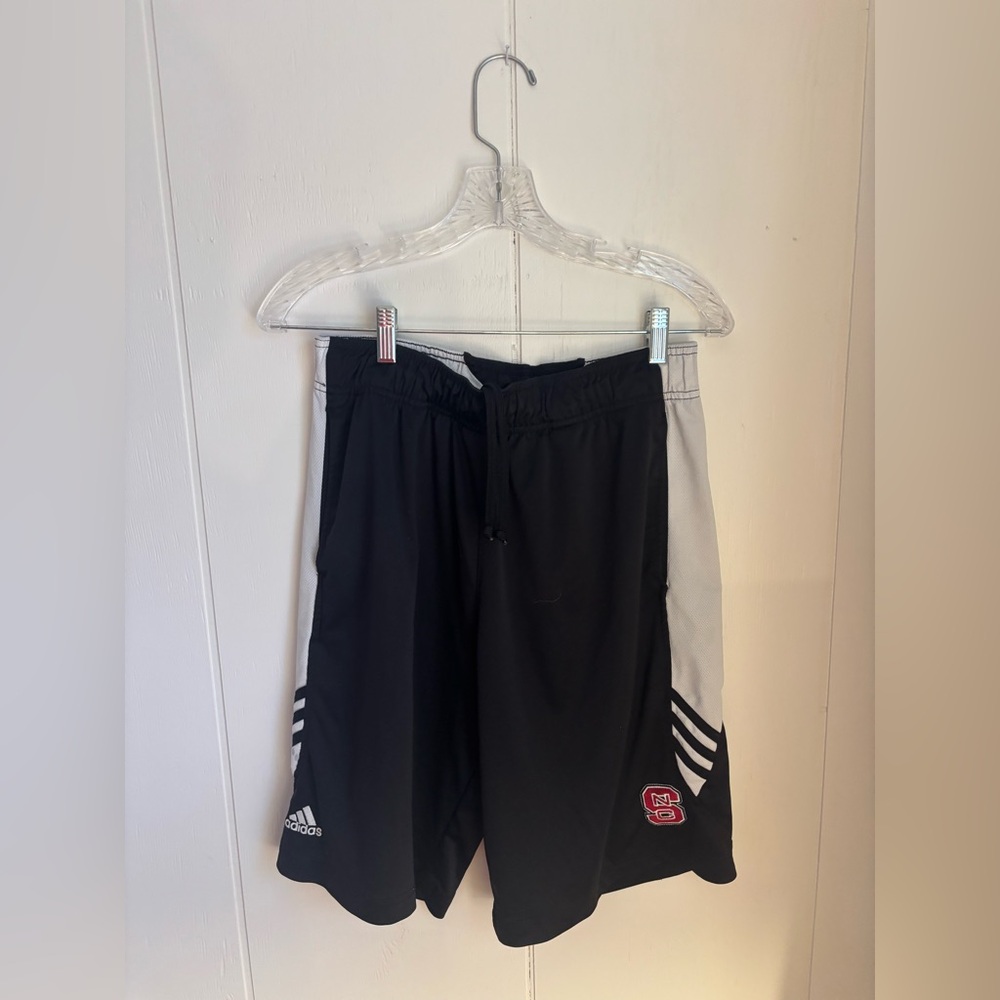 NC State Wolfpack Adidas Black and White Sports Shorts